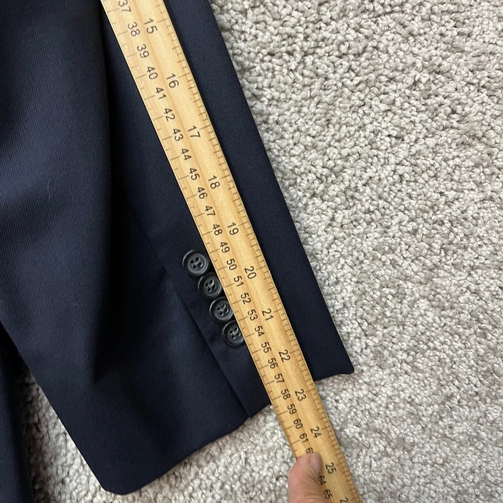 Brooks Brothers 1818 Madison Blazer Mens 44R Navy Blue Wool Estrato Sport Coat
